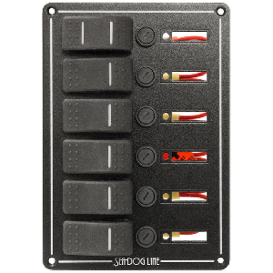 Sea-dog Rocker Switch Panel - 6 Circuit