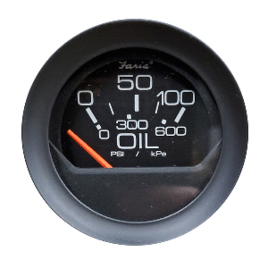 Faria 2 Oil Pressure Gauge 0-100 Psi - Black Bezel W/orange Pointer