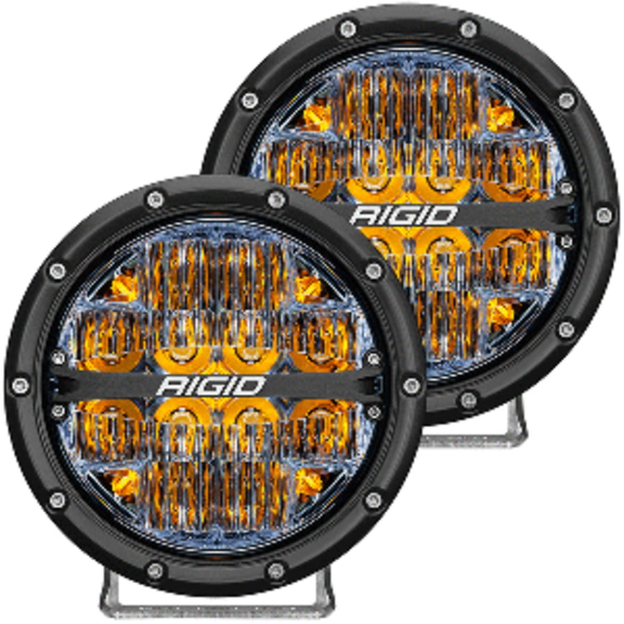 Rigid Industries 360-series 6 Led Off-road Fog Light Drive Beam W/amber Backlight - Black Housing