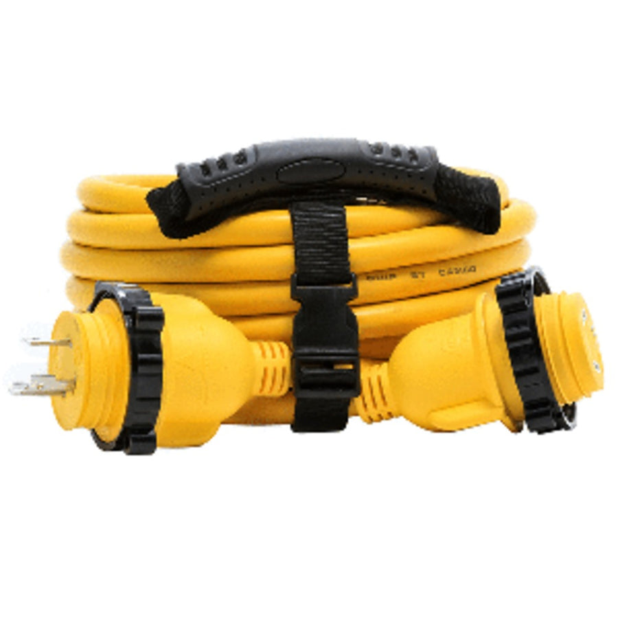 Camco 30 Amp Power Grip Marine Extension Cord - 25' M-locking/f-locking Adapter