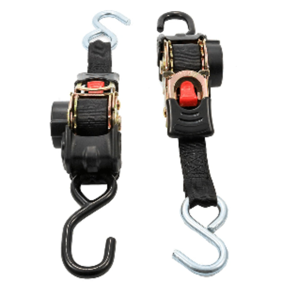 Camco Retractable Tie Down Straps - 1 Width 6' Dual Hooks
