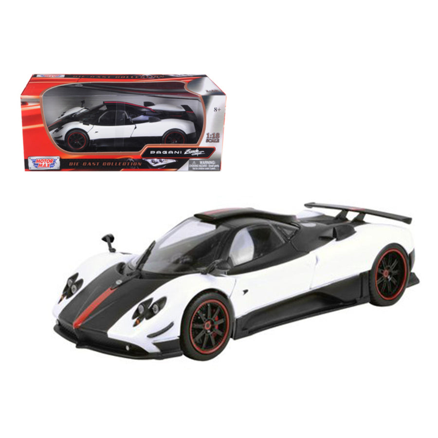 Pagani Zonda 5 Cinque White And Black 1/18 Diecast Model Car By Motormax 79158w