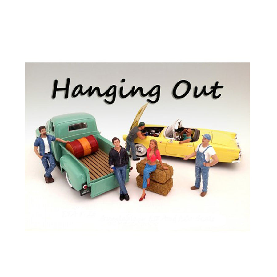 Hanging Out 6 Piece Figurine Set For 1/18 Scale Models By American Diorama 23853-23854-23855-23856-23857-23858