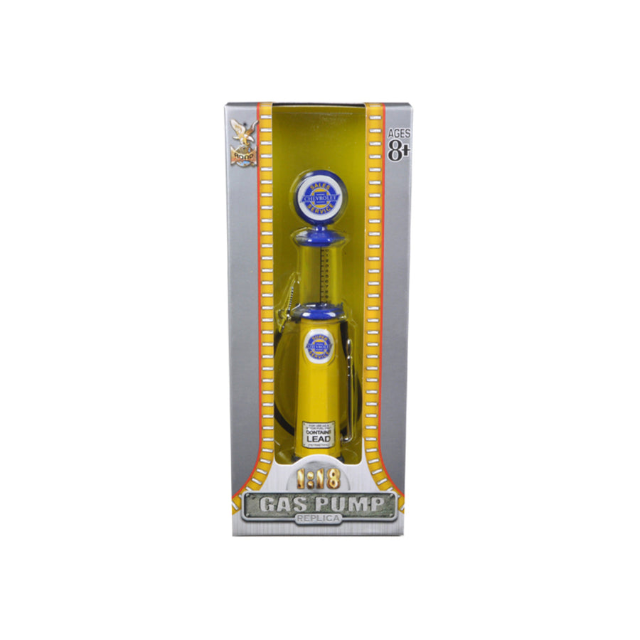 Chevy Gasoline Vintage Gas Pump Cylinder 1/18 Diecast Replica By Road Signature 98642