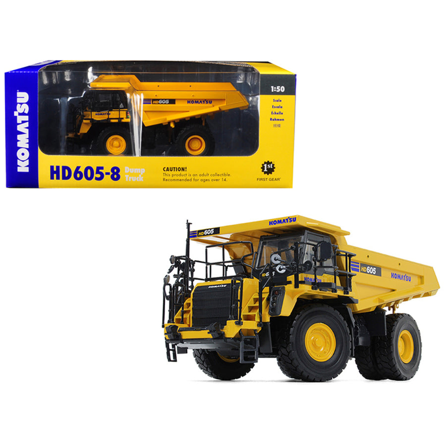 Komatsu Hd605-8 Dump Truck 1/50 Diecast Model By First Gear 50-3387