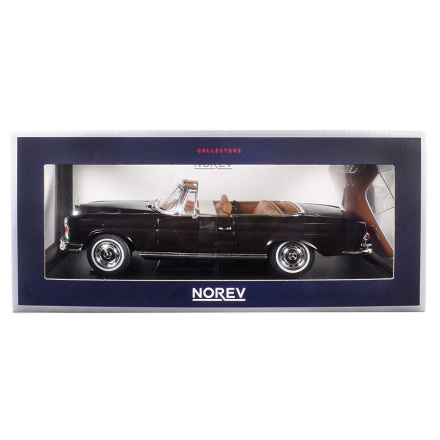 1969 Mercedes Benz 280 Se Cabriolet Dark Brown 1/18 Diecast Model Car By Norev 183568