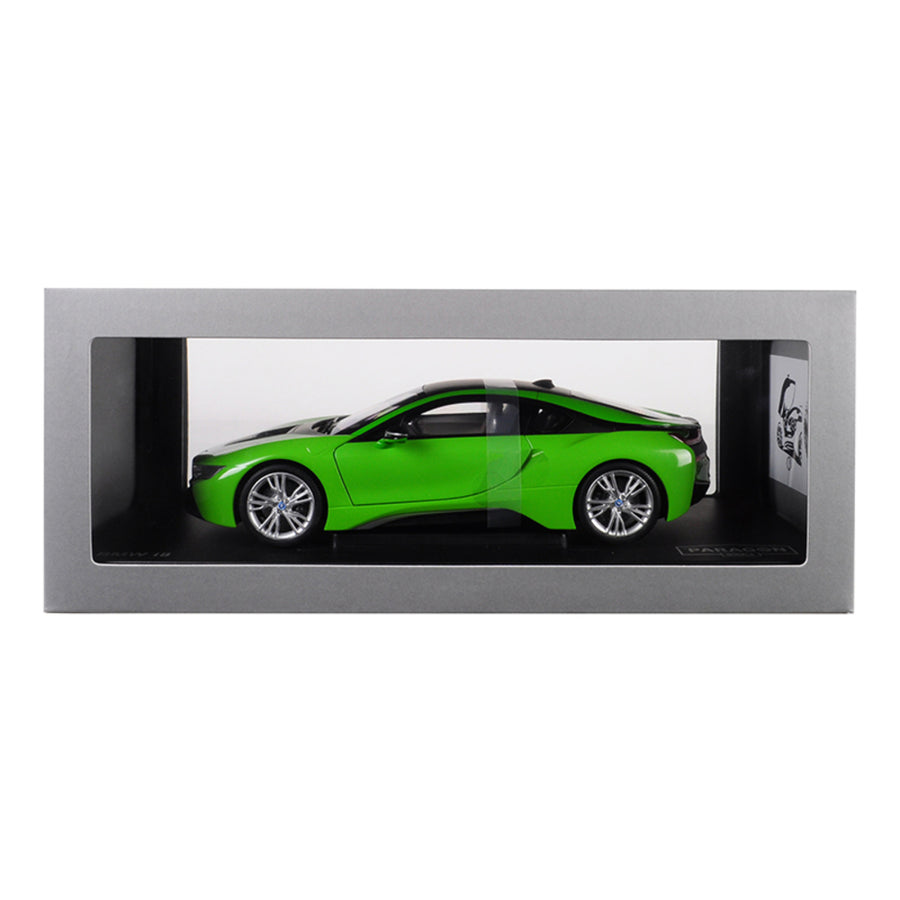 Bmw I8 Java Green With Black Top 1/18 Diecast Model Car By Paragon Pa97086
