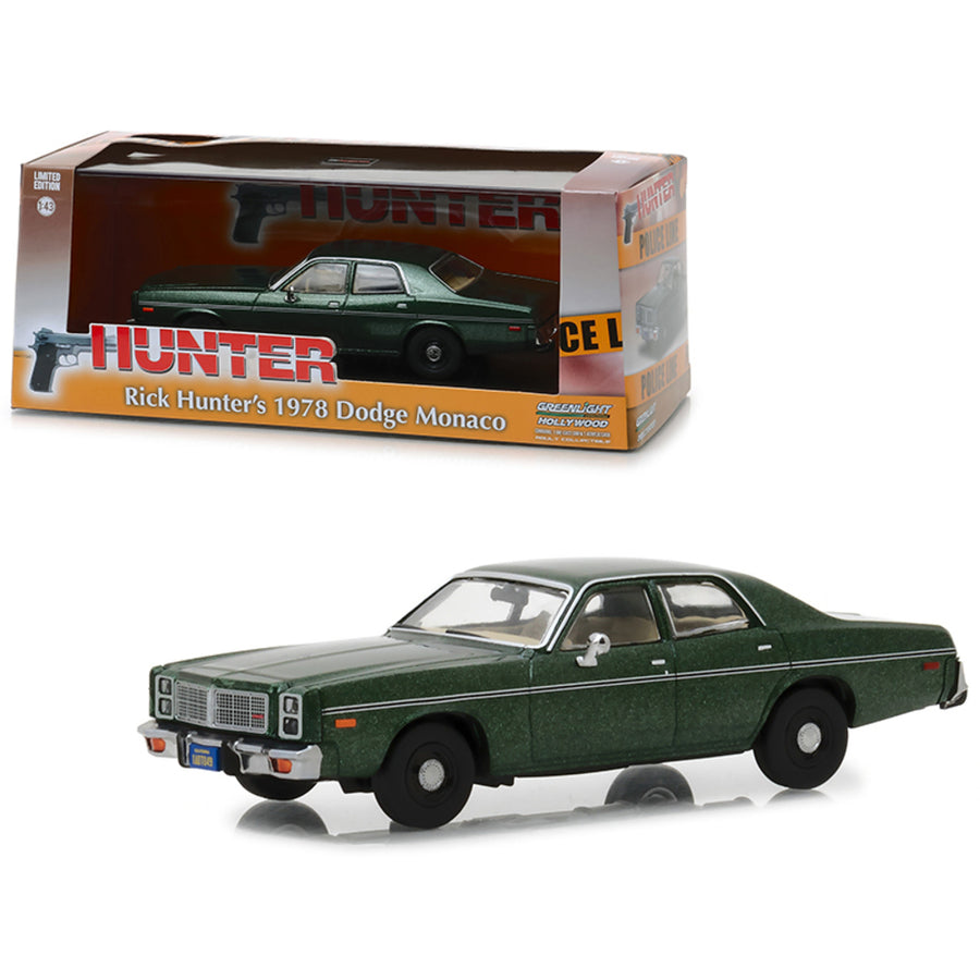 1978 Dodge Monaco (rick Hunters) Green Hunter (1984-1991) Tv Series 1/43 Diecast Model Car By Greenlight 86537