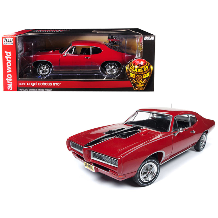1968 Pontiac Royal Bobcat Gto Class Of 68 50th Anniversary Code R Solar Red Limited Edition To 1,002 Pieces Worldwide 1/18 Diecast Model Car By Autoworld Amm1153