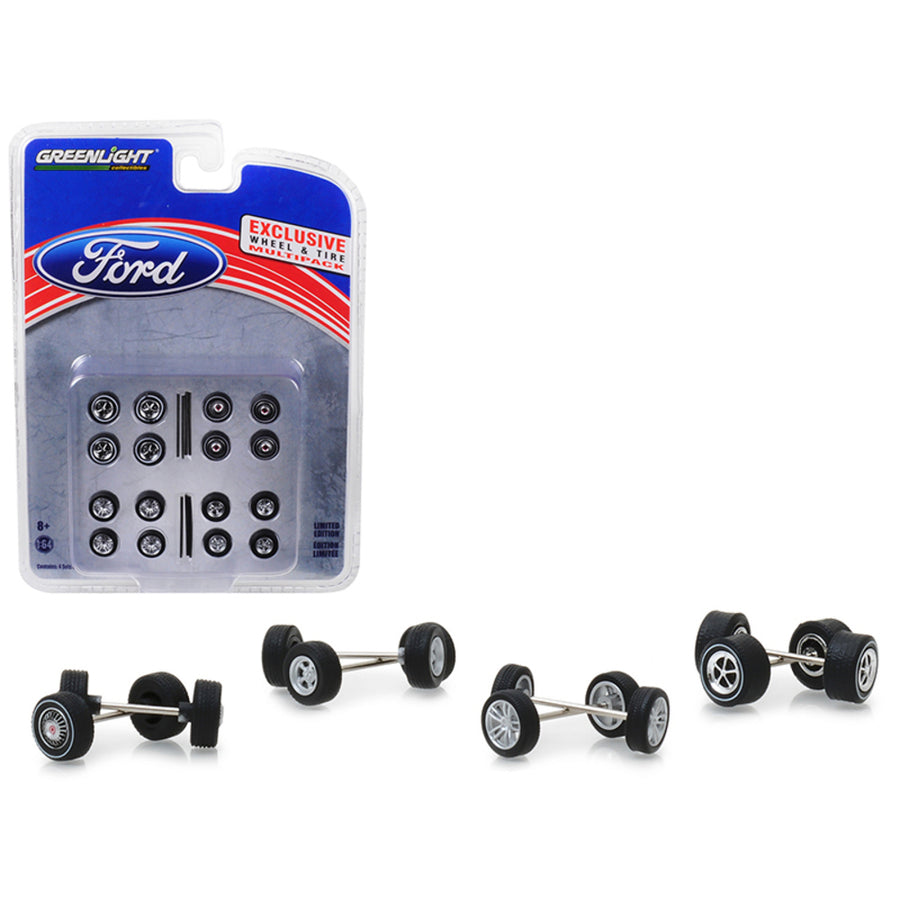 Wheel And Tire Multipack Set Of 24 Pieces Ford Hobby Exclusive 1/64 By Greenlight 13166