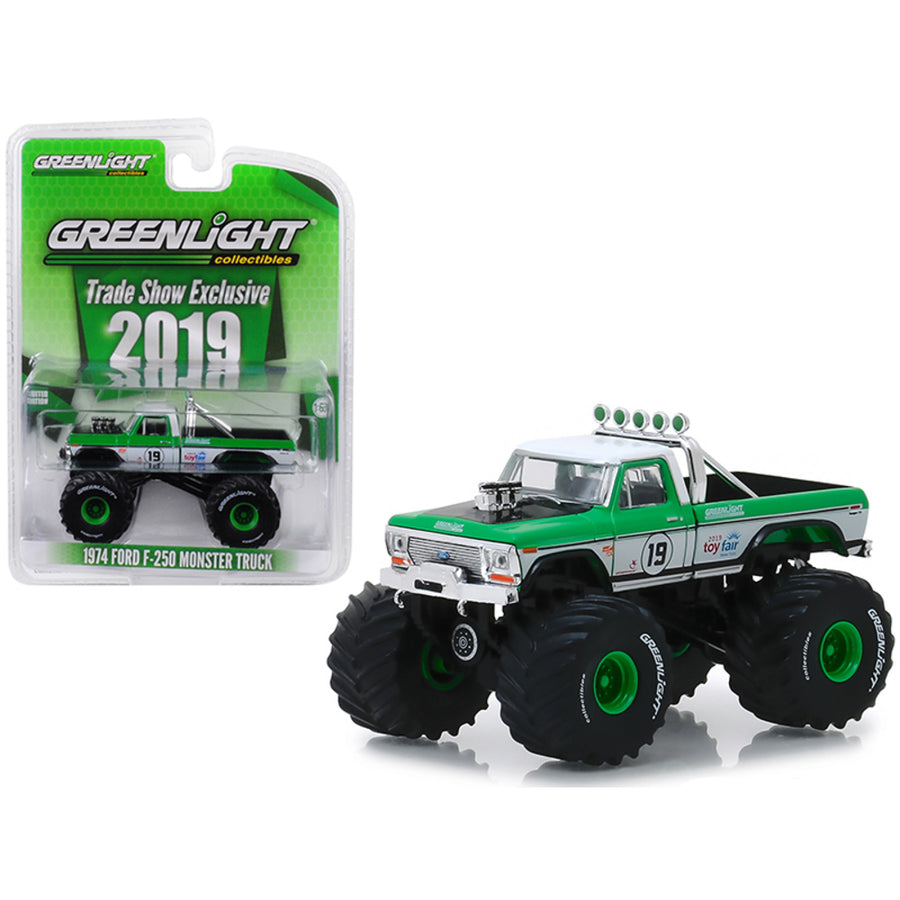1974 Ford F-250 Monster Truck #19 Greenlight Racing Team 2019 Greenlight Trade Show Exclusive 1/64 Diecast Model Car By Greenlight 30006