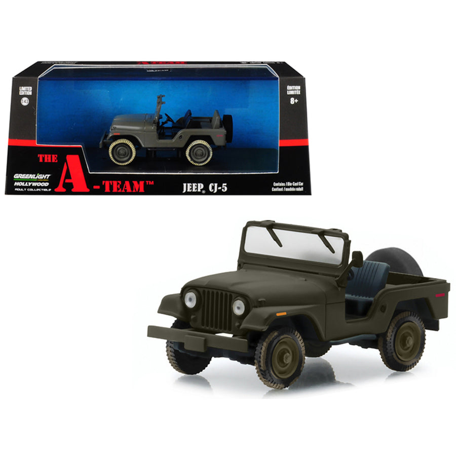 Jeep Cj-5 Army Green The A-team (1983-1987) Tv Series 1/43 Diecast Model Car  By Greenlight 86526
