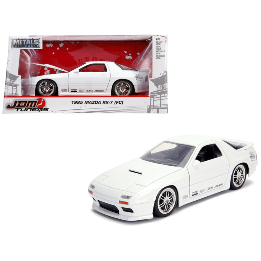 1985 Mazda Rx-7 (fc) White Jdm Tuners 1/24 Diecast Model Car By Jada 30940