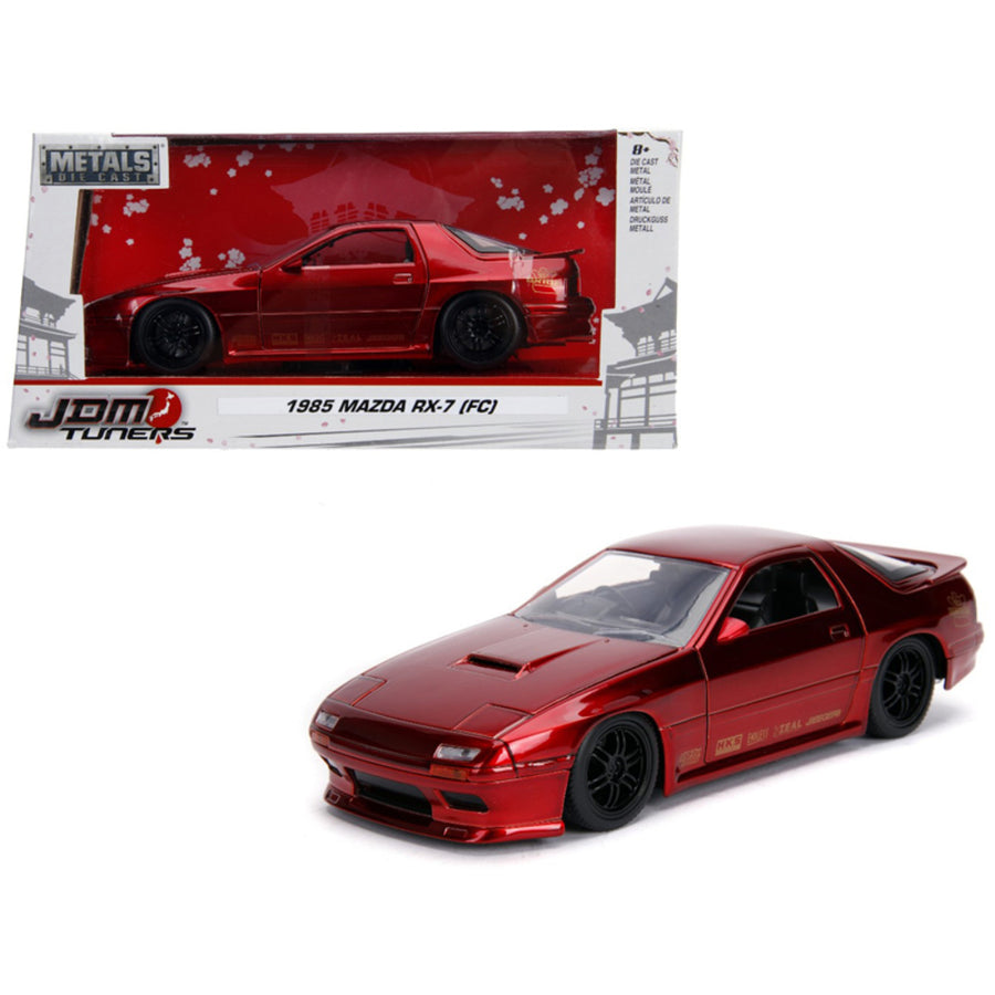1985 Mazda Rx-7 (fc) Red With Black Wheels Jdm Tuners 1/24 Diecast Model Car By Jada 30941