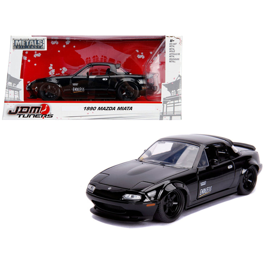 1990 Mazda Miata Endless Glossy Black Jdm Tuners 1/24 Diecast Model Car By Jada 30936