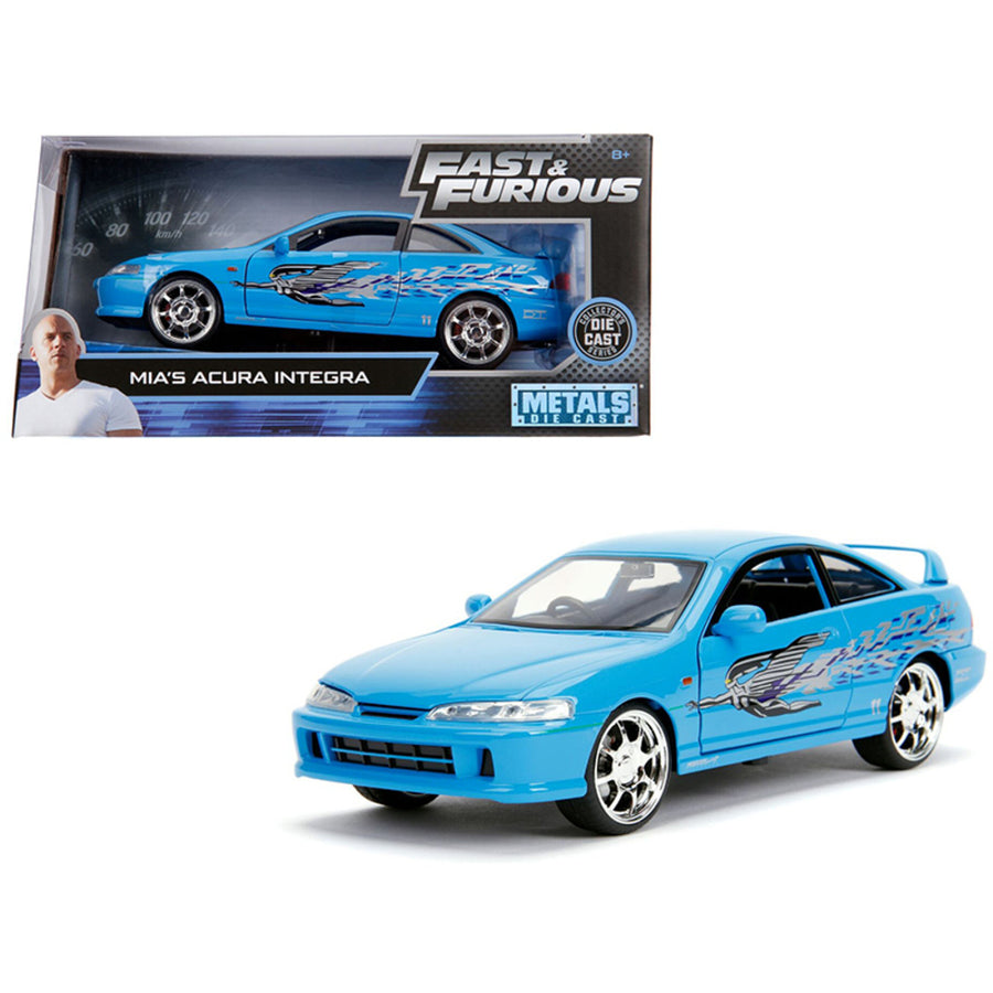 Mias Acura Integra Rhd (right Hand Drive) Blue The Fast And The Furious Movie 1/24 Diecast Model Car By Jada 30739