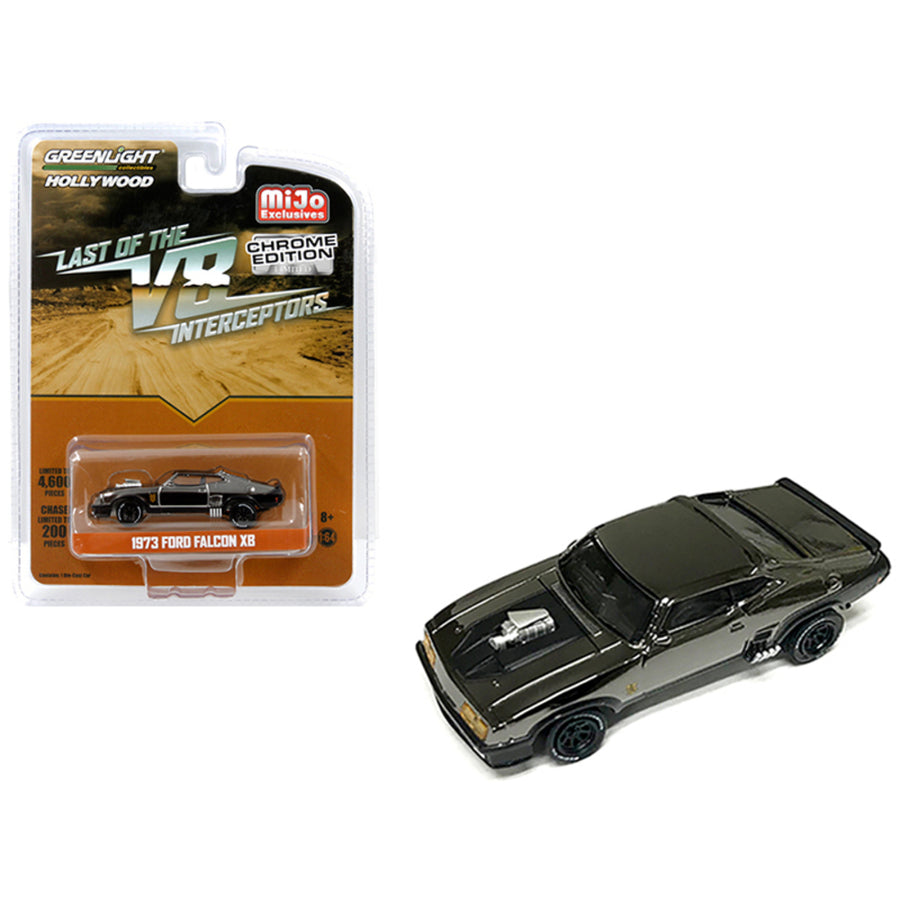 1973 Ford Falcon Xb Chrome Black Edition The Last Of The V8 Interceptors (1979) Movie Limited Edition To 4,600 Pieces Worldwide 1/64 Diecast Model Car By Greenlight 51229