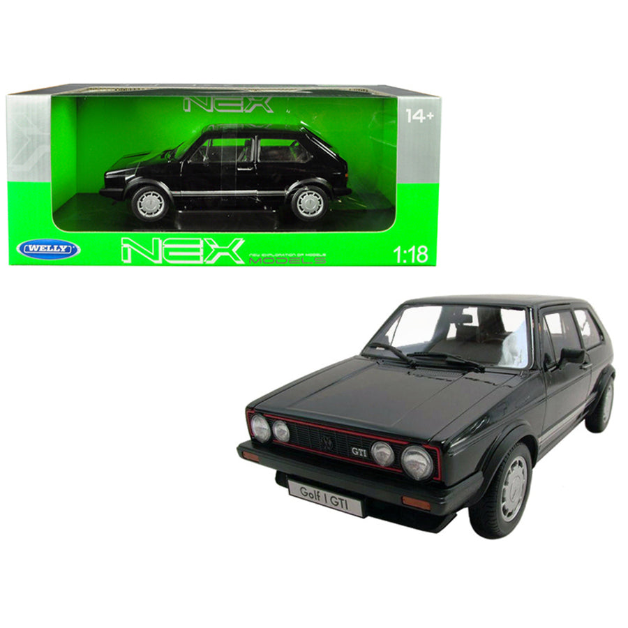 Volkswagen Golf 1 Gti Black 1/18 Diecast Model Car By Welly 18039bk