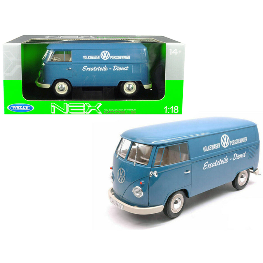 1963 Volkswagen T1 Microbus Volkswagen Porschewagen Blue 1/18 Diecast Model By Welly 18053bl