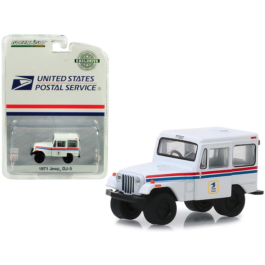 1971 Jeep Dj-5 United States Postal Service (usps) White Hobby Exclusive 1/64 Diecast Model Car By Greenlight 29997