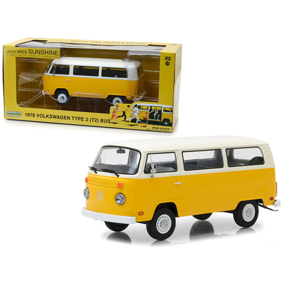 1978 Volkswagen Type 2 (t2) Bus Yellow With White Top Little Miss Sunshine (2006) Movie 1/24 Diecast Model By Greenlight 84081