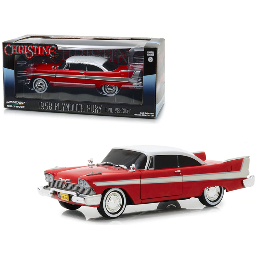 1958 Plymouth Fury Red Evil Version (with Blacked Out Windows) Christine (1983) Movie 1/24 Diecast Model Car By Greenlight 84082