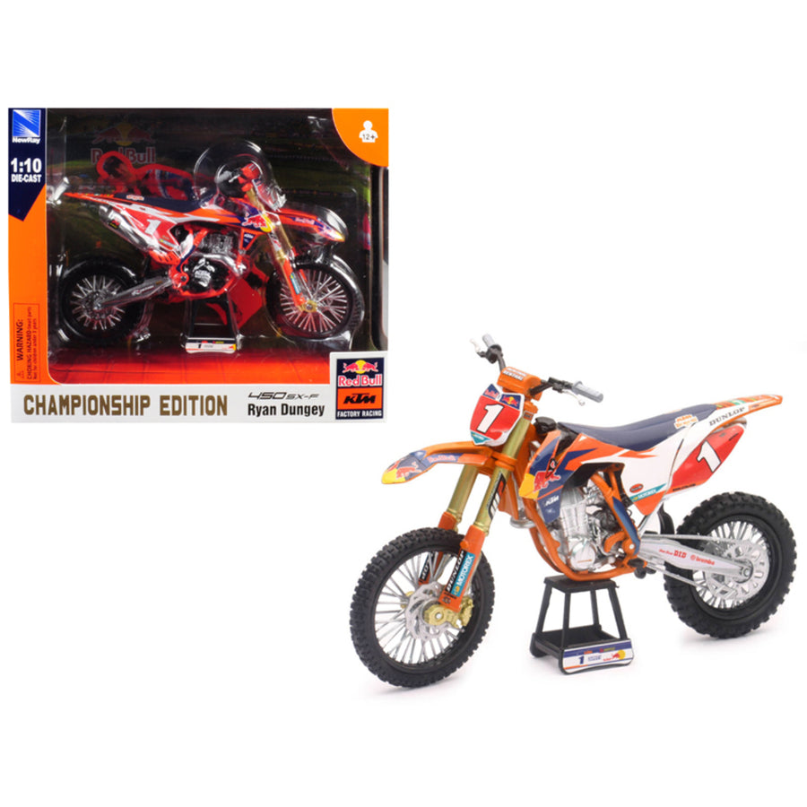 Ktm 450 Sx-f #1 Ryan Dungey Red Bull Factory Racing Championship Edition 1/10 Diecast Motorcycle Model By New Ray 57953