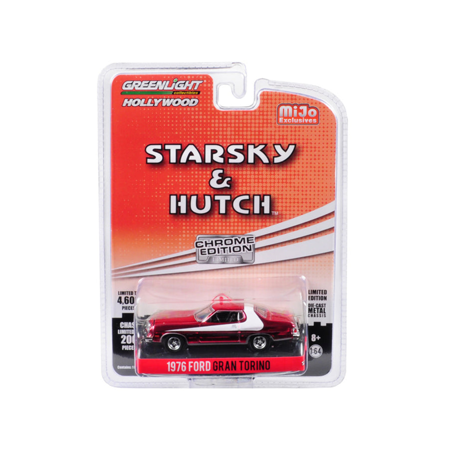 1976 Ford Gran Torino Chrome Red Edition Starsky & Hutch (1975-1979) Tv Series Limited Edition To 4,600 Pieces Worldwide 1/64 Diecast Model Car By Greenlight 51224