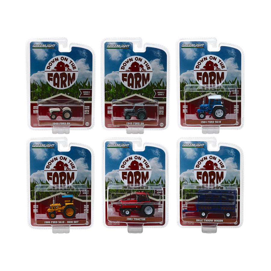 Down On The Farm Series 2, Set Of 6 Pieces 1/64 Diecast Models By Greenlight 48020set