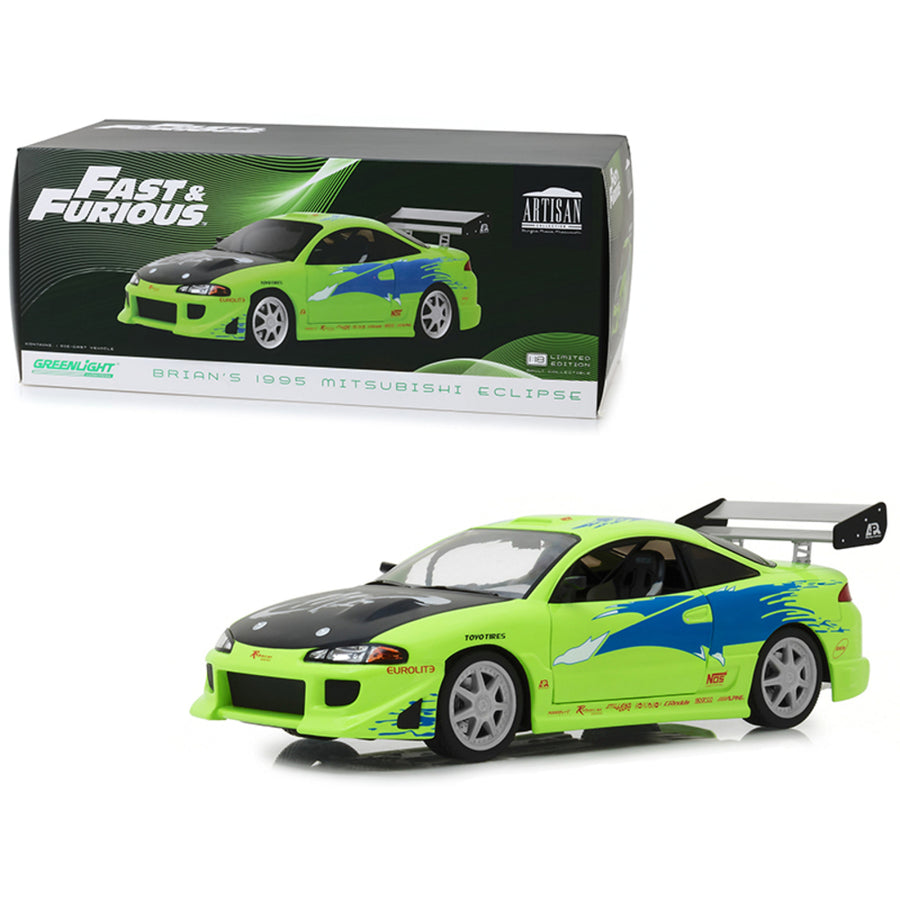 Brians 1995 Mitsubishi Eclipse The Fast And The Furious (2001) Movie 1/18 Diecast Model Car  By Greenlight 19039