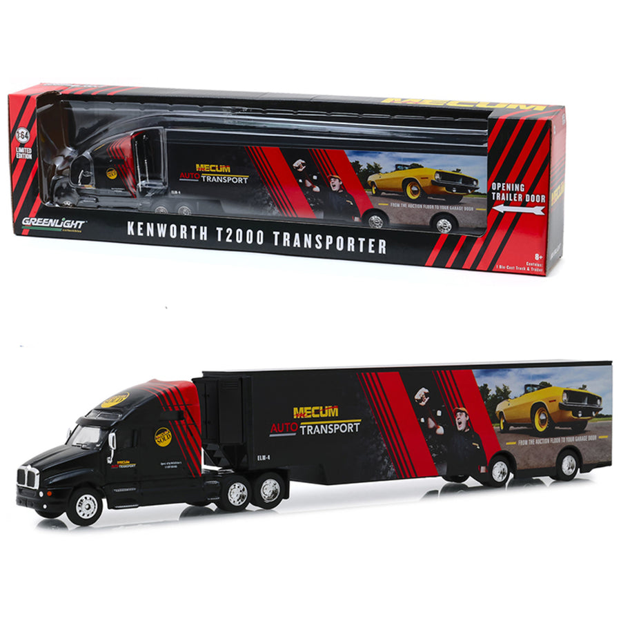 Kenworth T2000 Mecum Auto Transport Transporter From The Auction Floor To Your Garage Door Hobby Exclusive 1/64 Diecast Model By Greenlight 30106