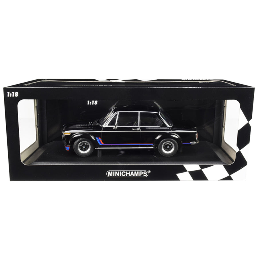 1973 Bmw 2002 Turbo Black With Stripes Limited Edition To 360 Pieces Worldwide 1/18 Diecast Model Car By Minichamps 155026204