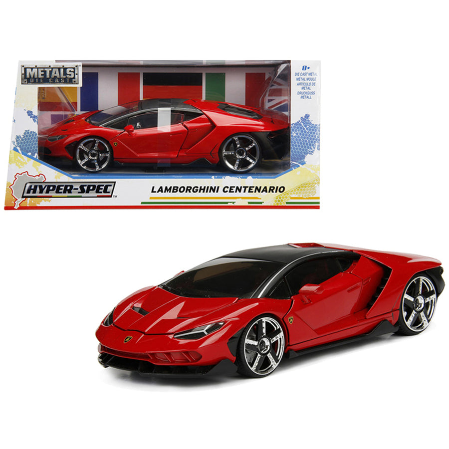 Lamborghini Centenario Red Hyper-spec 1/24 Diecast Model Car By Jada 99360