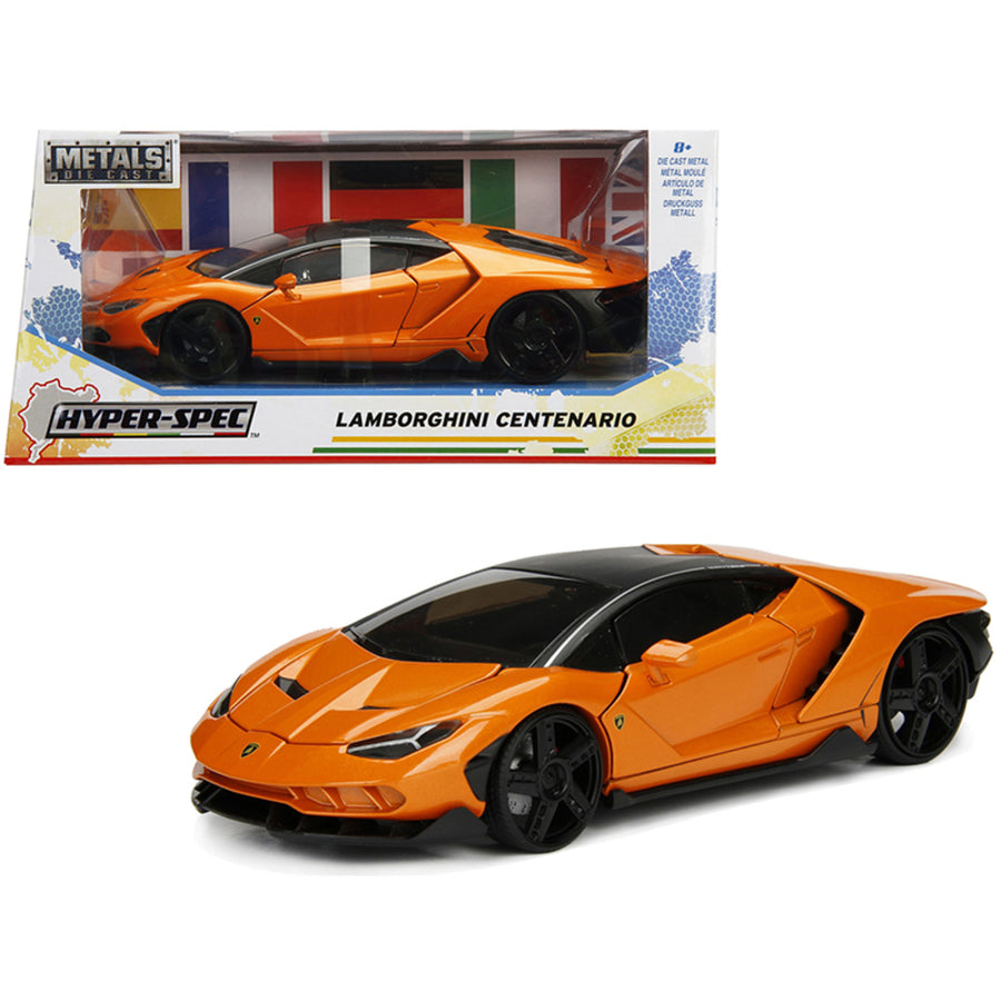 Lamborghini Centenario Metallic Orange Hyper-spec 1/24 Diecast Model Car By Jada 99363