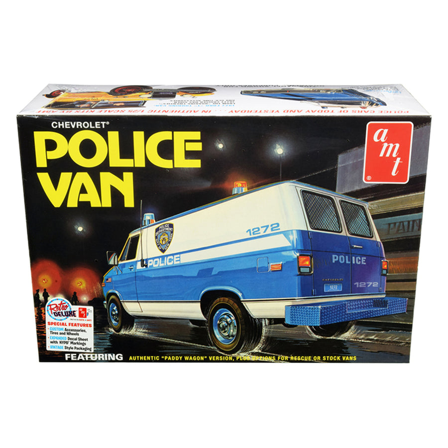 Skill 2 Model Kit Chevrolet Police Van Nypd (new York City Police Dept) 1/25 Scale Model By Amt Amt1123