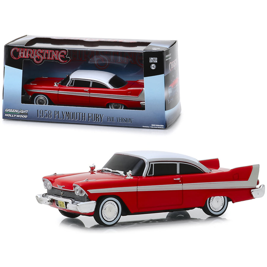 1958 Plymouth Fury Red (evil Version With Blacked Out Windows) Christine (1983) Movie 1/43 Diecast Model Car By Greenlight 86575