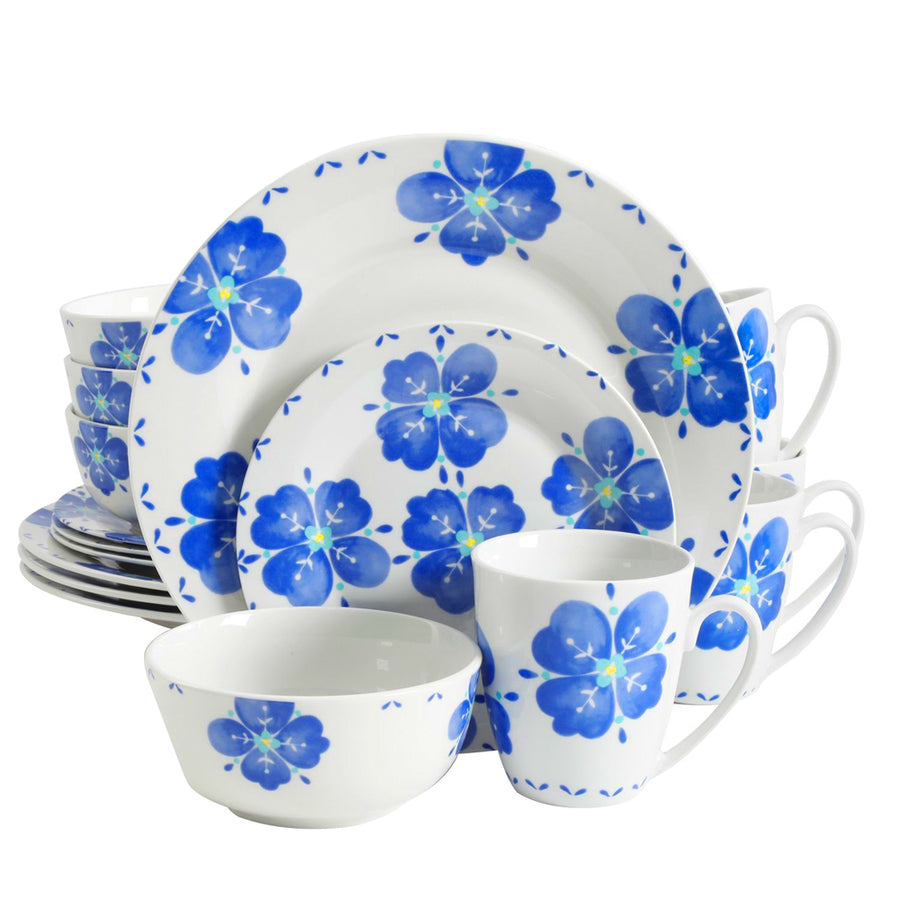 Gibson Home Classic Riviera 16 Piece Dinnerware Set In Floral Print