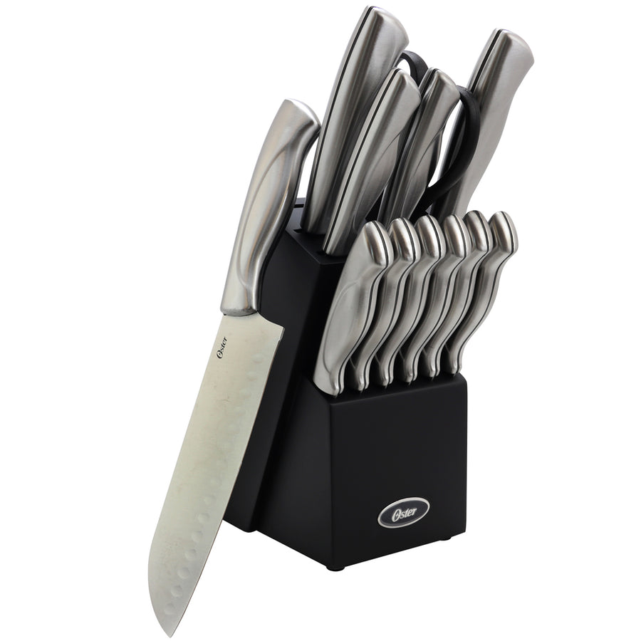 Oster Baldivia 13 Piece Stainless Steel Cutlery Set With Black Rubberwood Block
