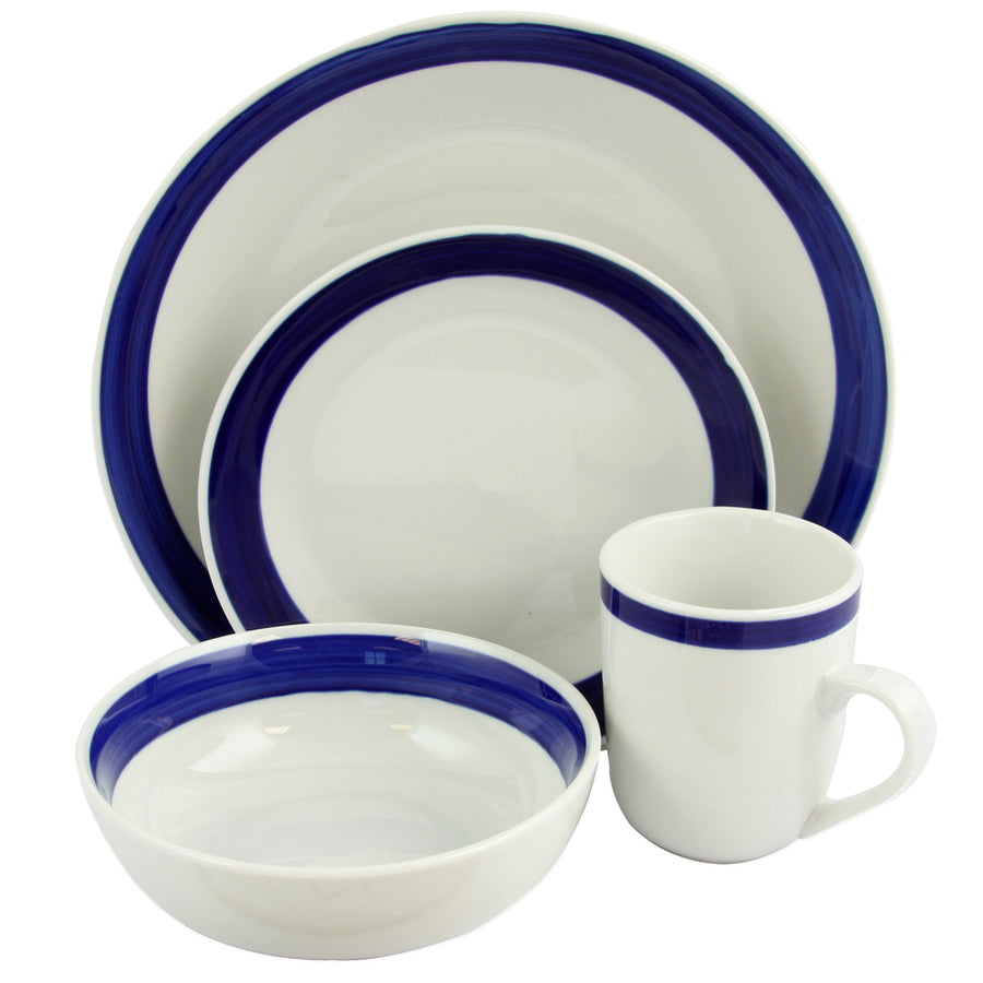 Gibson Basic Living Iii 16 Piece Stoneware Dinnerware Set In Blue