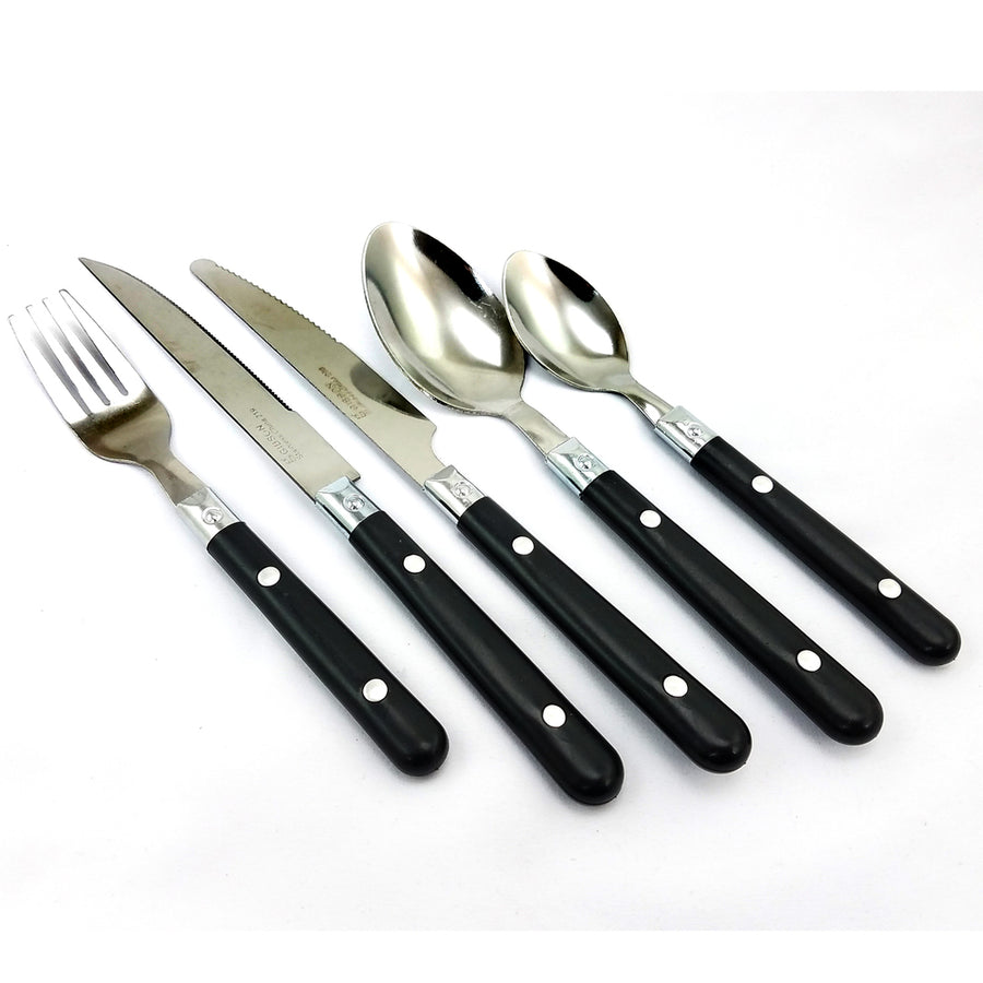 Gibson Home Casual Living 58 Piece Stainless Steel Flatware Set In Black