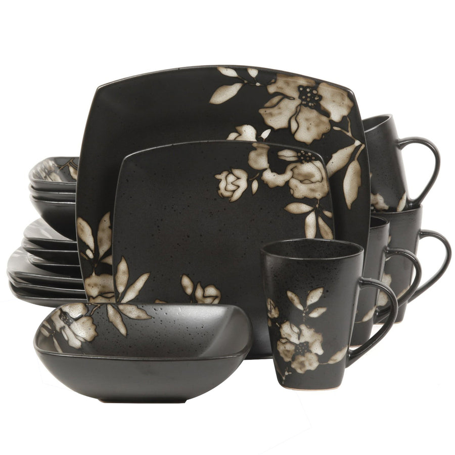 Gibson Lanark 16-piece Dinnerware Set,  Black