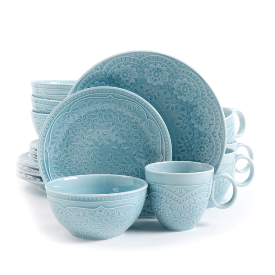 Gibson Elite Alemany 16-piece Dinnerware Set, Aqua
