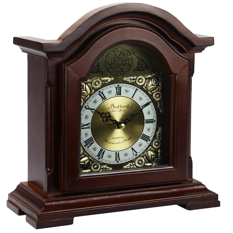 Bedford Clock Collection Redwood Mantel Clock With Chimes