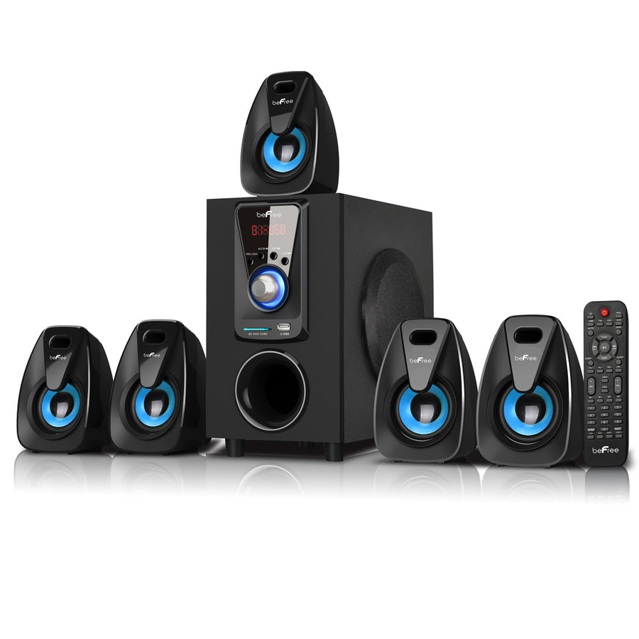 Befree Sound 5.1 Channel Bluetooth Surround Sound Speaker System In Blue