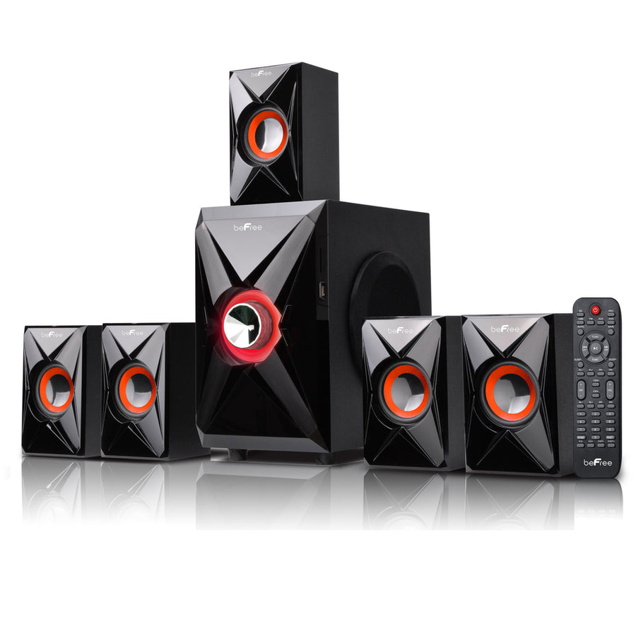 Befree Sound 5.1 Channel Bluetooth Surround Sound Speaker System In Orange