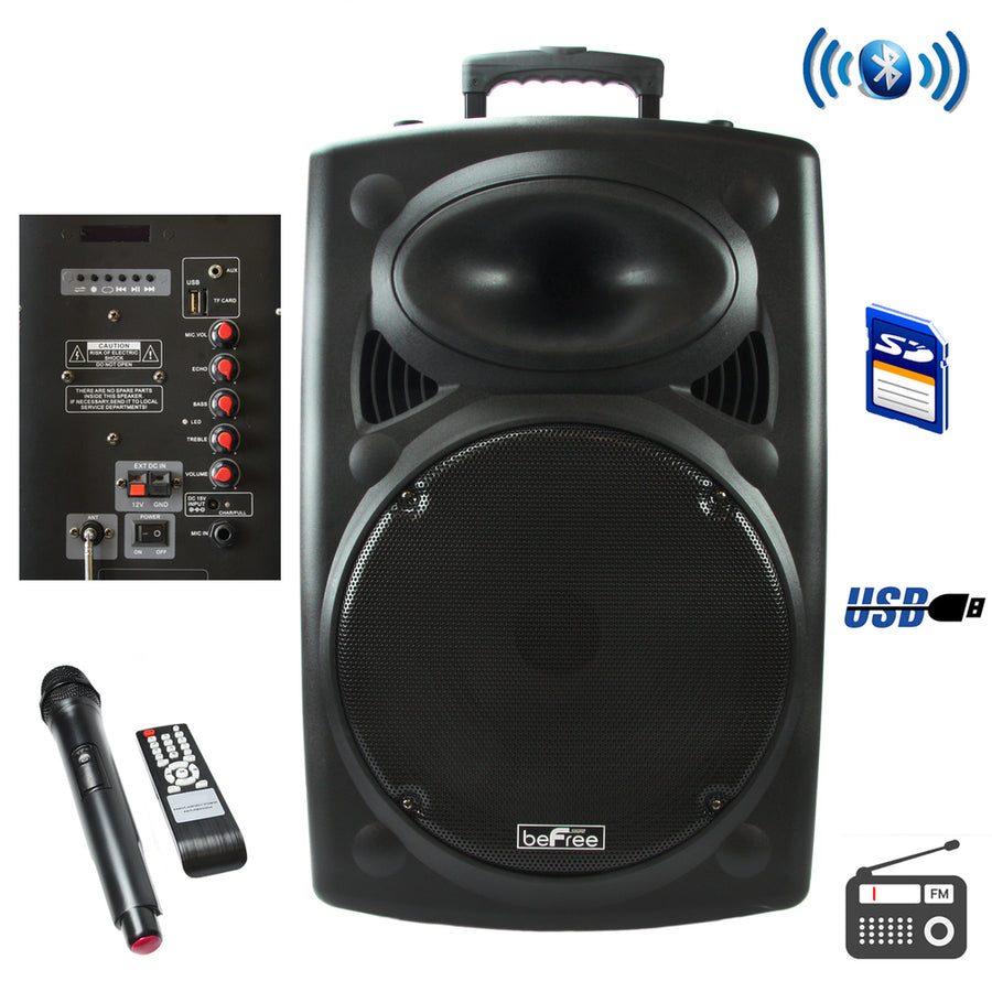 Befree Sound 15 Inch Bluetooth Powered Portable Pa Speaker