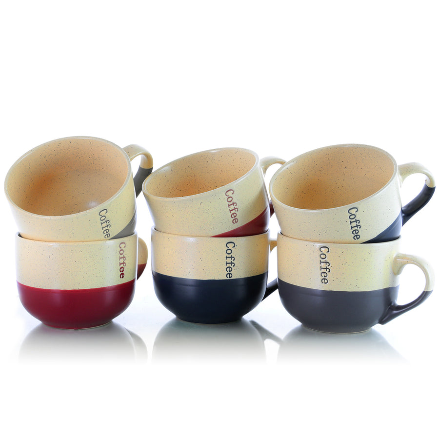 Elama Latte Loft 6-piece 18 Oz. Mug Set, Assorted Colors