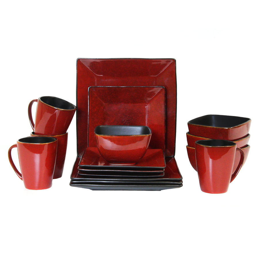 Elama Harland Loft 16 Piece Modern Premium Stoneware Set With Complete Setting For 4