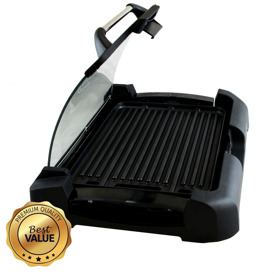 Megachef Reversible Indoor Grill And Griddle With Removable Glass Lid