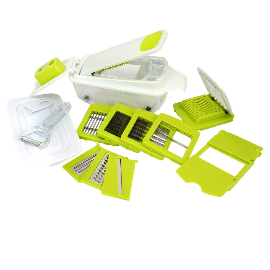 Megachef 8-in-1 Multi-use Slicer Dicer And Chopper With Interchangeable Blades, Vegetable And Fruit Peeler And Soft Slicer